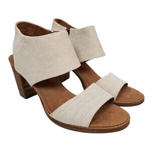 TOMS Women's Cream Majorca City Sandals Block Heel Size 10